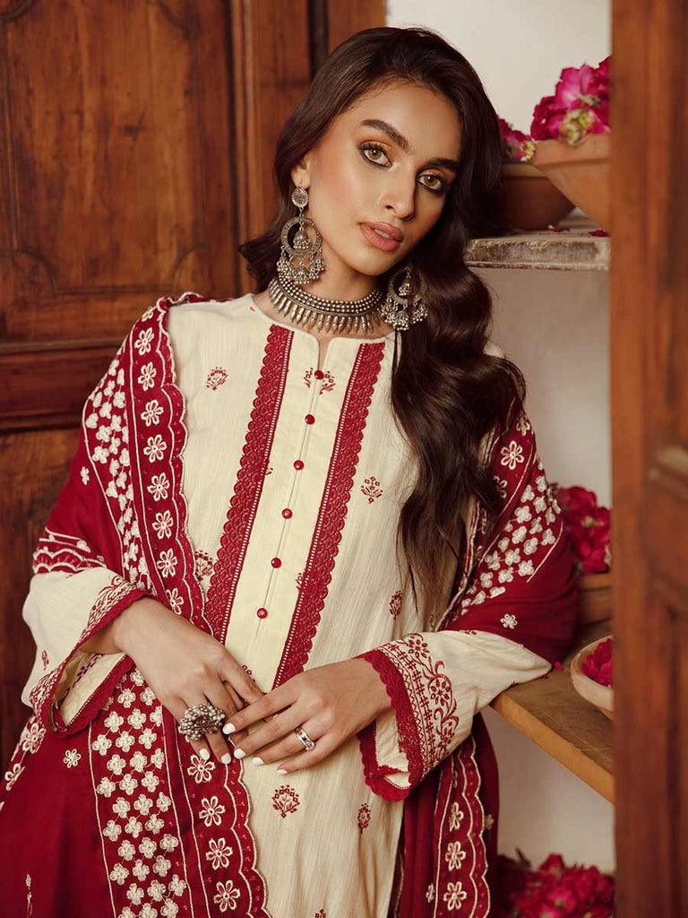D-09 | ChikanKari Khaddar Embroidered 3P