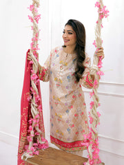 Noor Stitched 3 Pc (Beige)