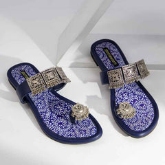 Close-up of Neel Bahaar Kolhapuri chappal highlighting detailing and craftsmanship