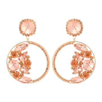 Pink Shiny Rhinestone Earrings