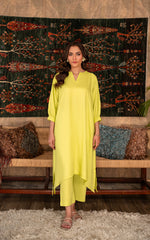 2PC STITCHED - LIME GREEN SOLID LG2