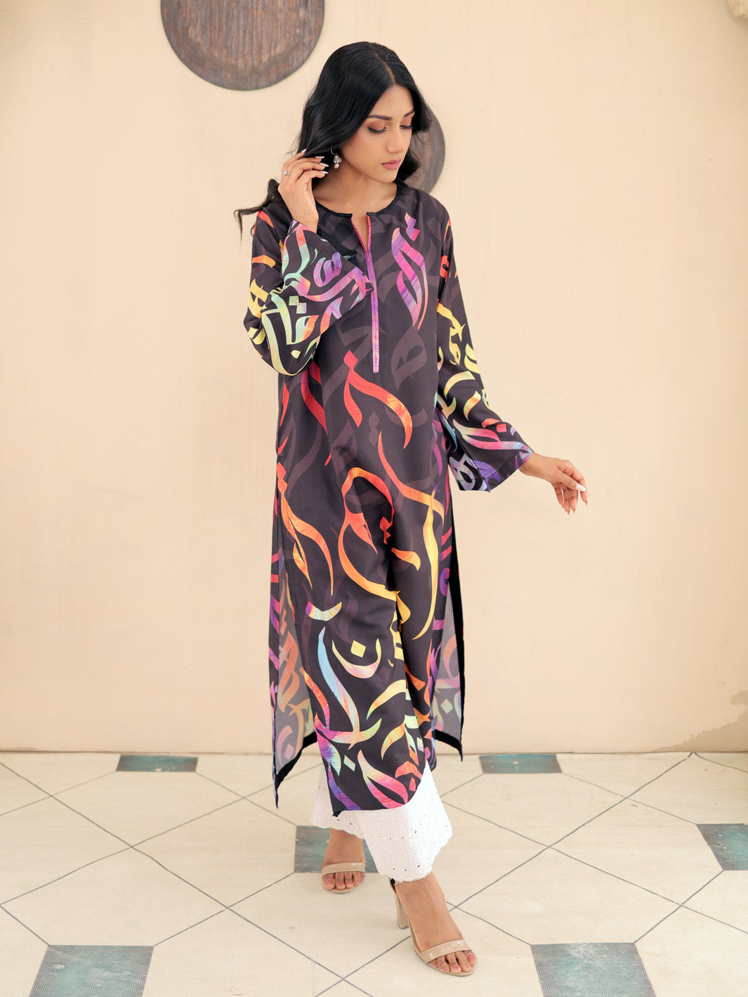 Huroof Multi Shirt (Swiss Lawn)
