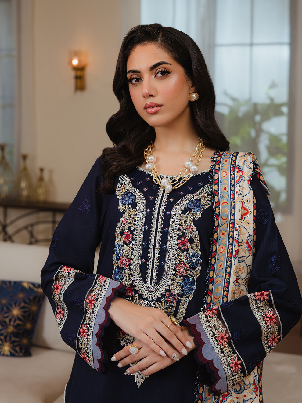 SK-02B - 3P Embroidered Khaddar