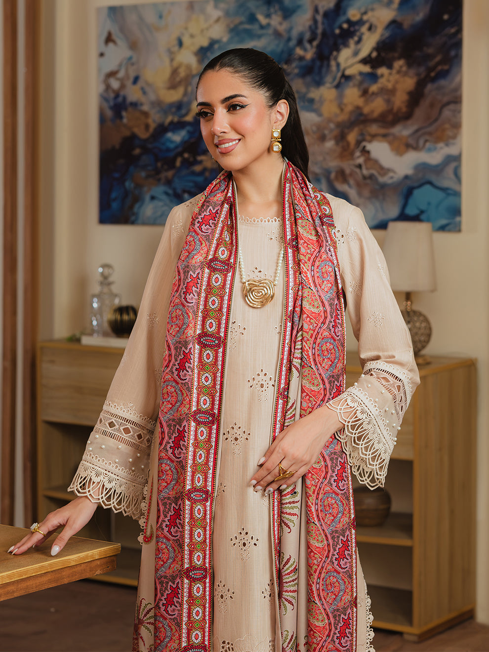 SK-04B - 3P Embroidered Khaddar