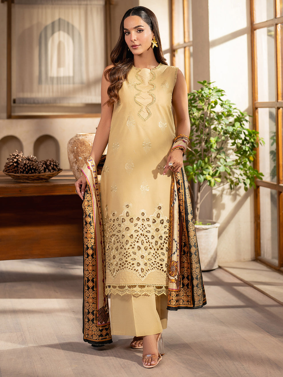SL - 06 B | 3 PC Embroidered Lawn