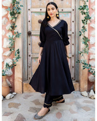 Black Flared Angrakha Set D2023