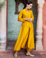 Mustard Katan Silk 2 Piece