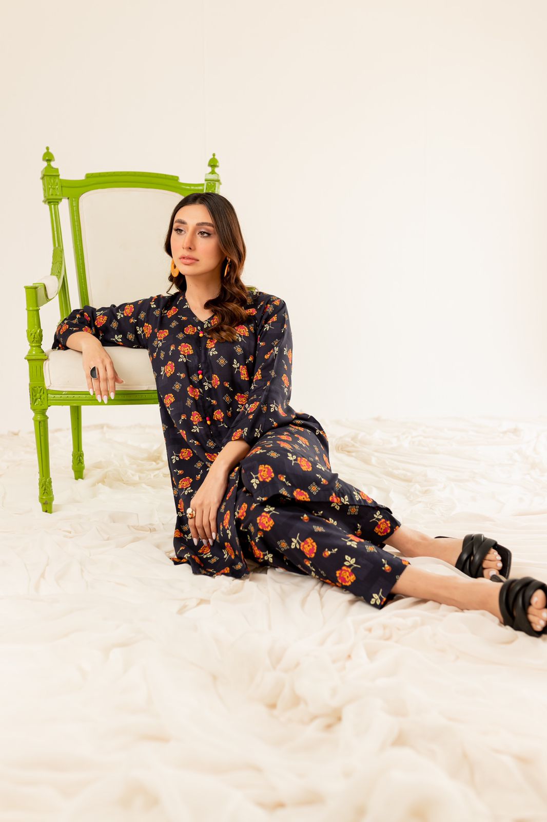 Printed 2PC Dress- PR9