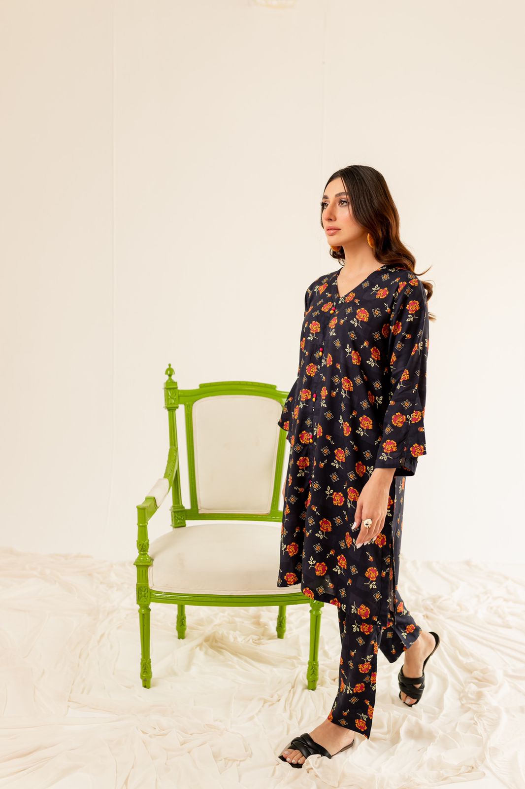 Printed 2PC Dress- PR9
