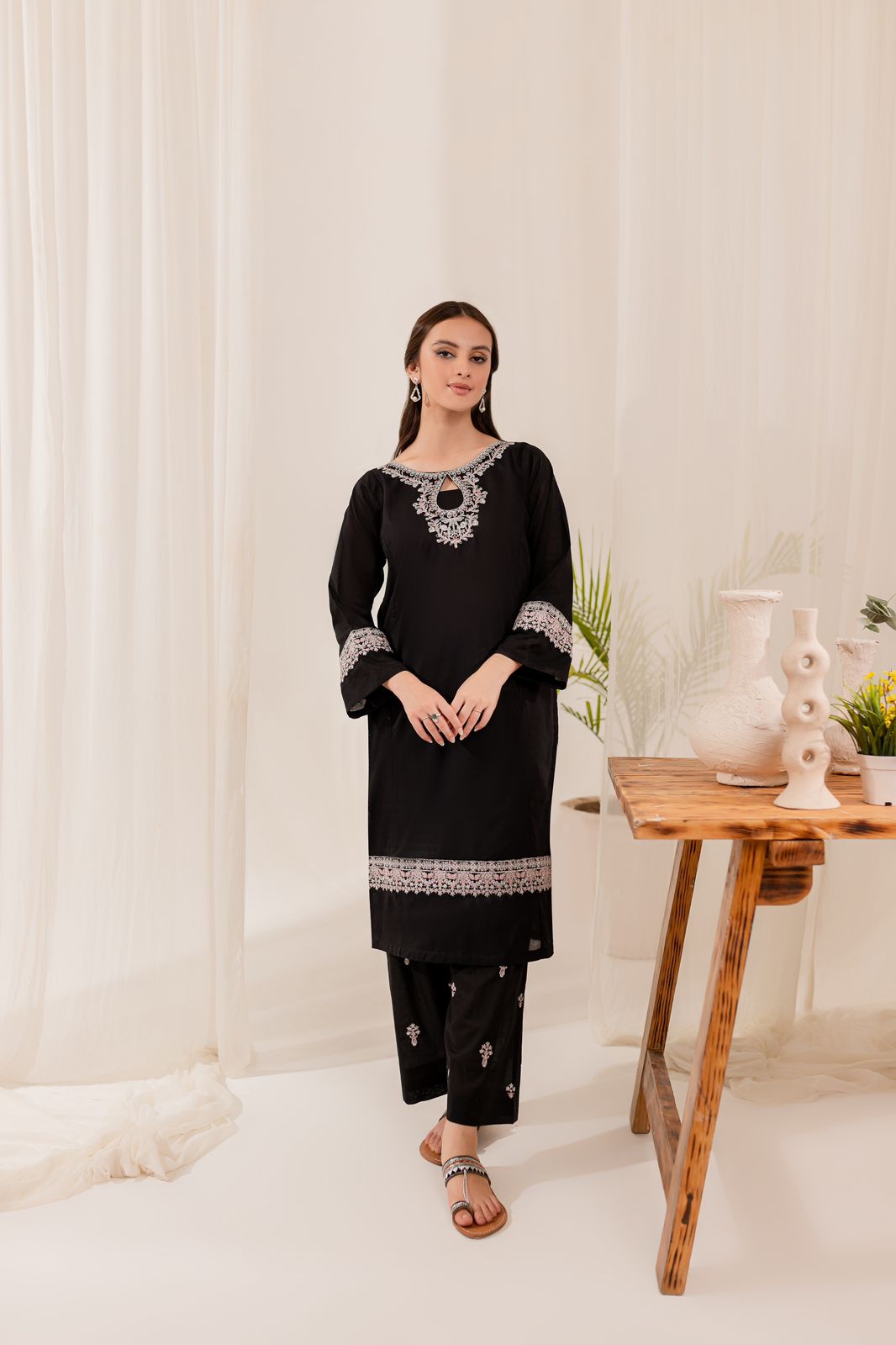 Winters 2PC Embroidered Dress- EB07