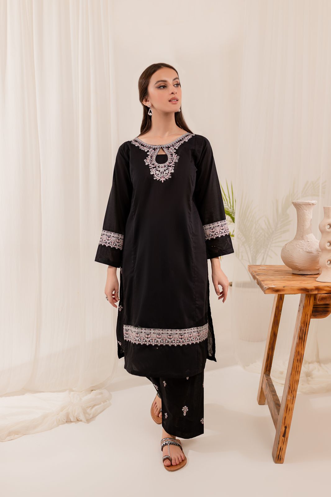 Winters 2PC Embroidered Dress- EB07