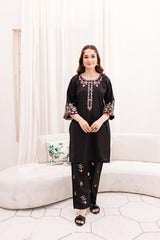 2PC Embroidered Dress- 1009