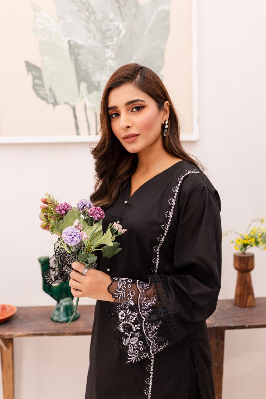 2PC Embroidered Dress- 1014