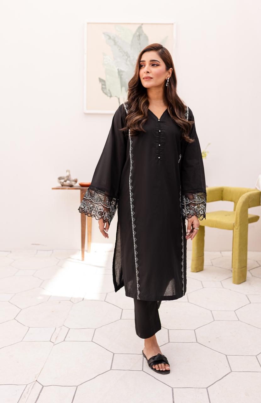 2PC Embroidered Dress- 1014