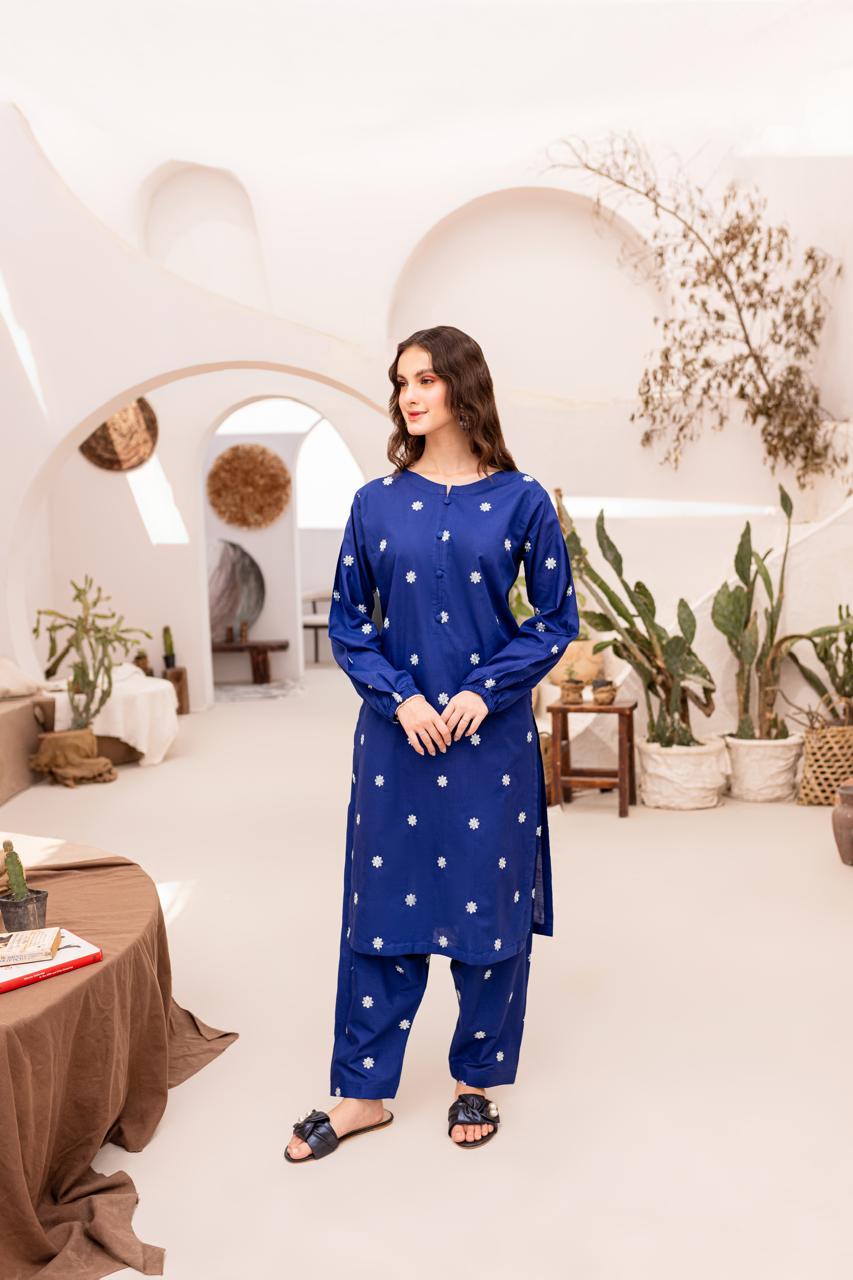 Lawn 2PC Embroidered Dress- 1042