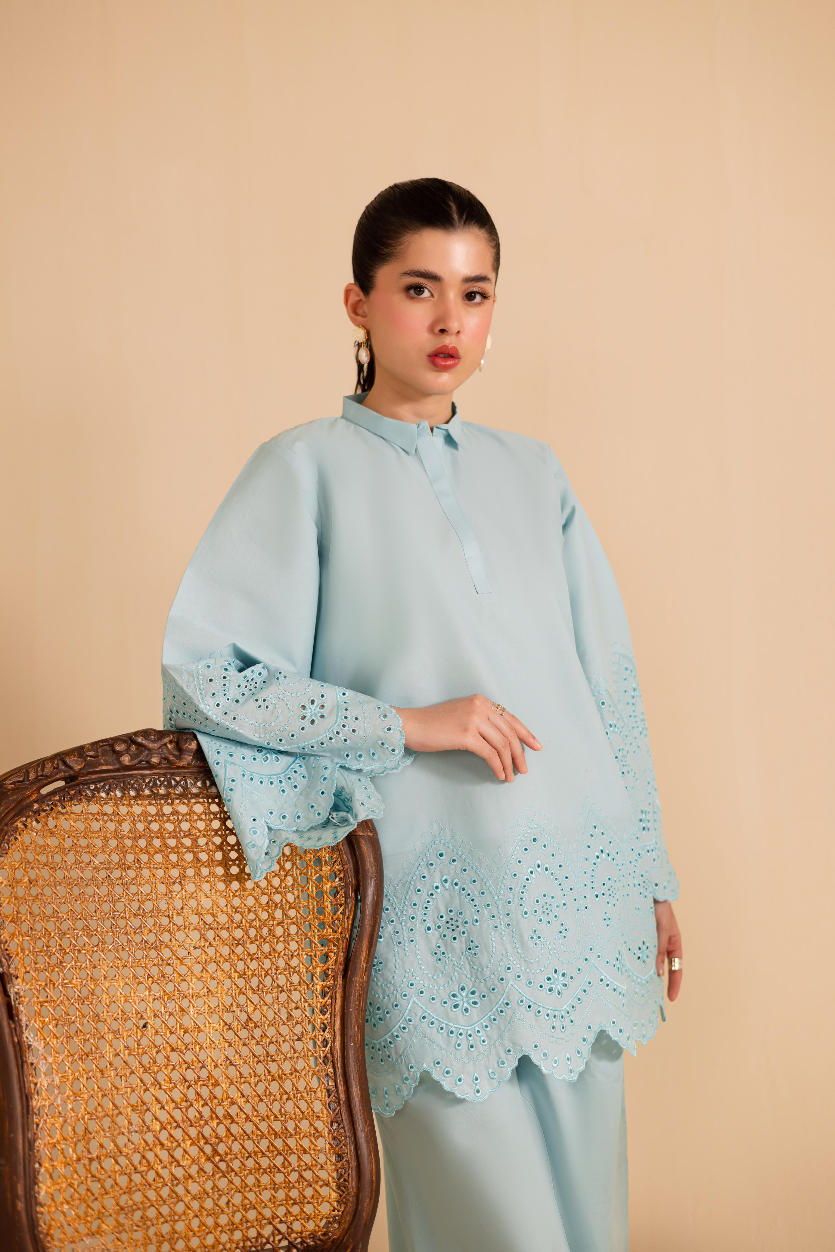 Schiffli Embroidered Co-Ord - 1152
