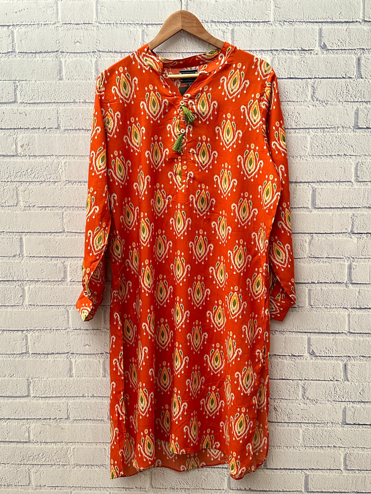 BY 02 | Orange printed Linen Shirt