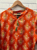 BY 02 | Orange printed Linen Shirt