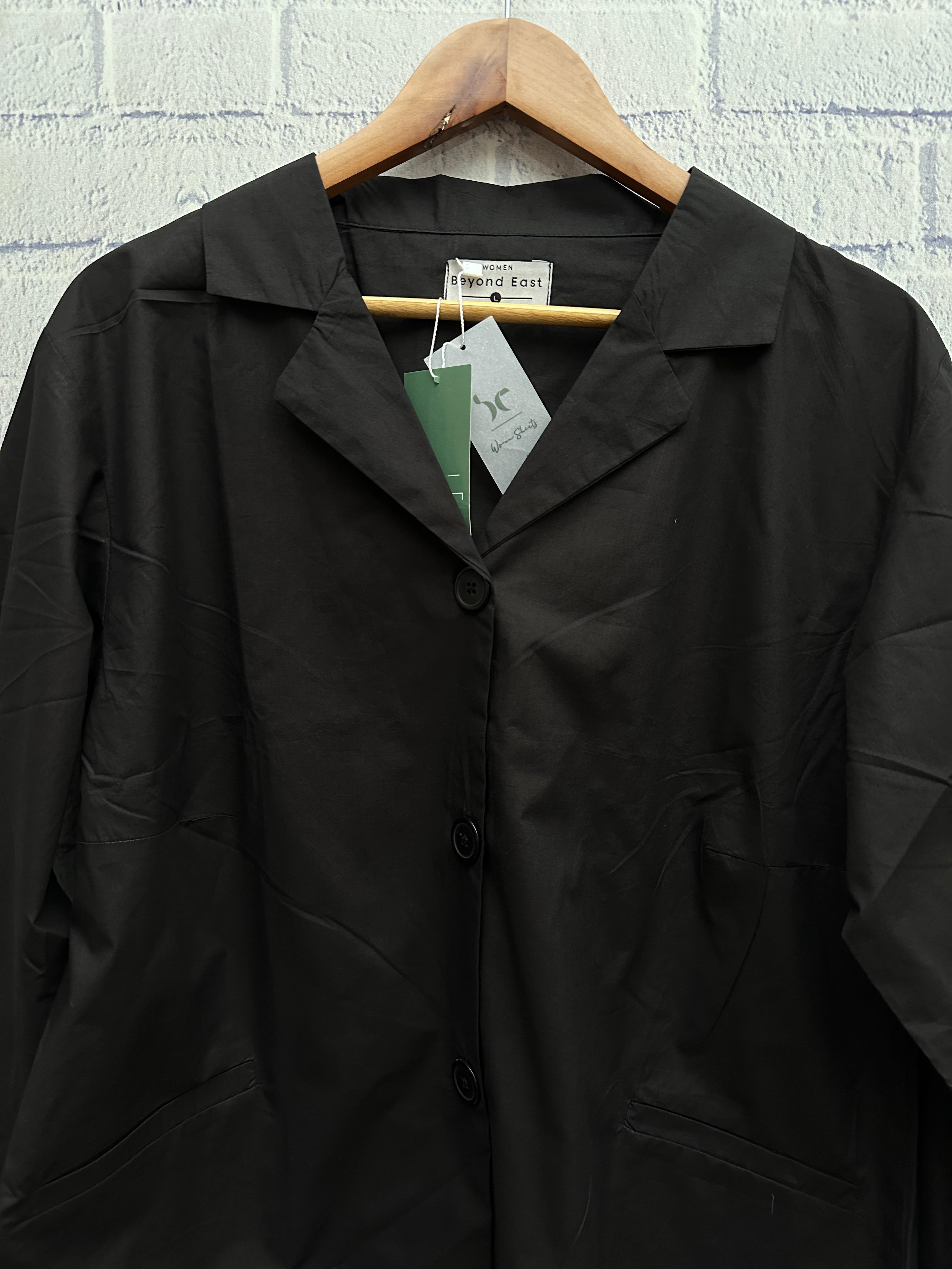 BY 24 | Plain black Cotton Shirt