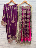 Mulberry Embellished Raw Silk Set