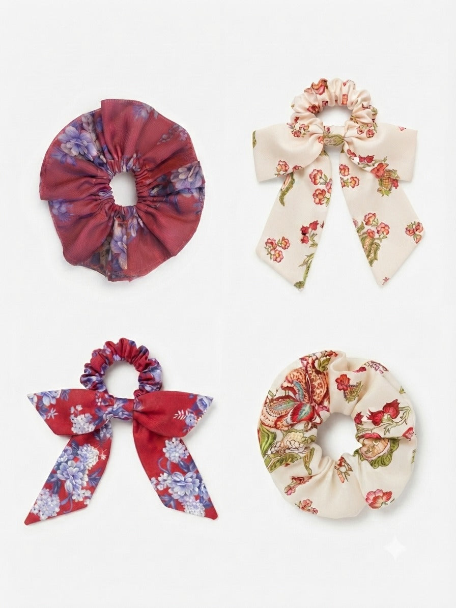 Scrunchies & Hair Bow (Pack of four)