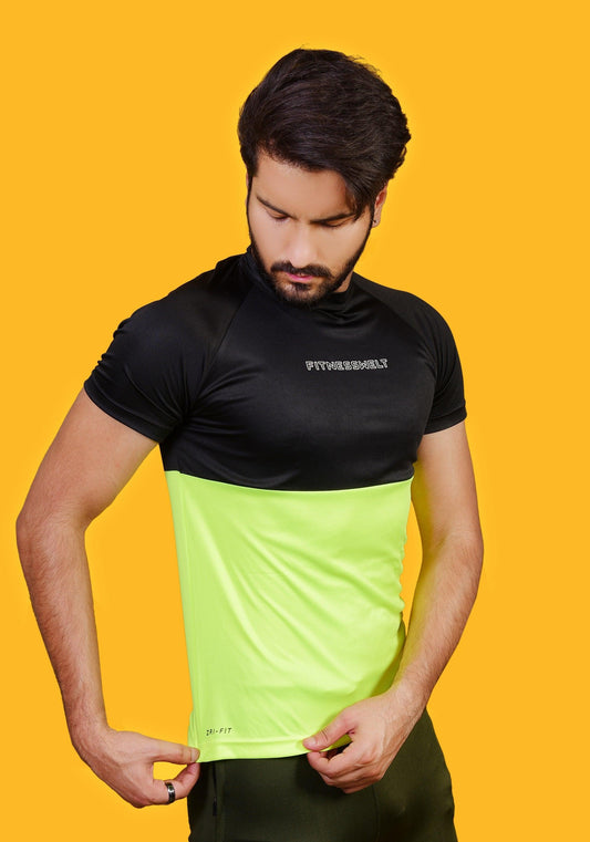 Fitness Welt - Half Panel Muscle Tee Neon