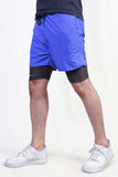 Fitness Welt Athletic Compression Shorts Blue