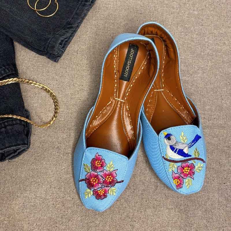 “Side angle of Bella Loafers showing traditional ethnic design and comfortable fit for women”