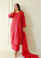 3pcs pink brown emb