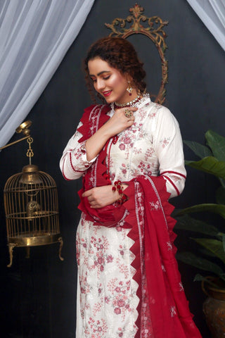 L23201 -  Embroidered Lawn 3P