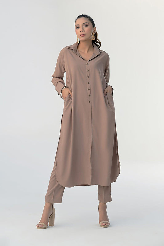 Desert Brown Grip Dress - Peach Republic