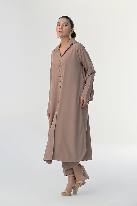 Desert Brown Grip Dress - Peach Republic