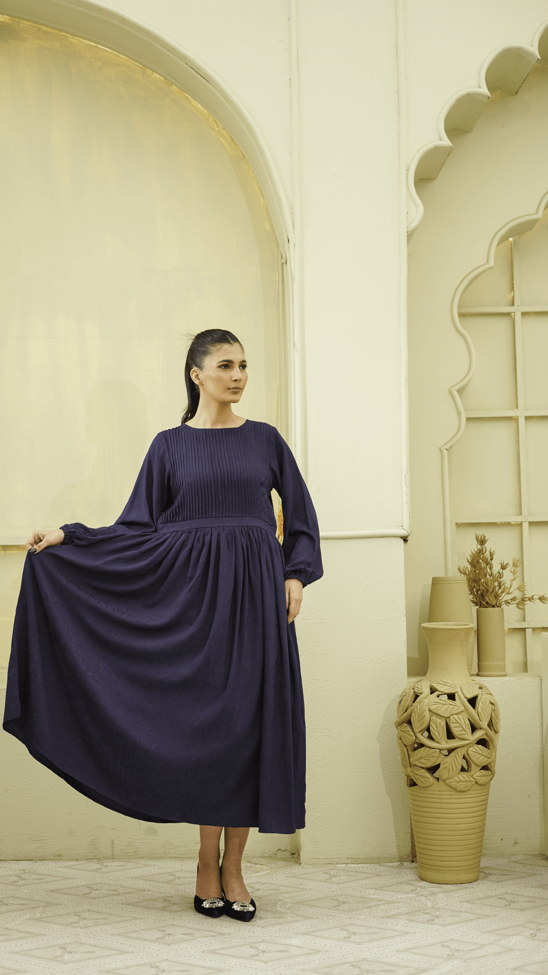 Royal midnight Pleated Maxi