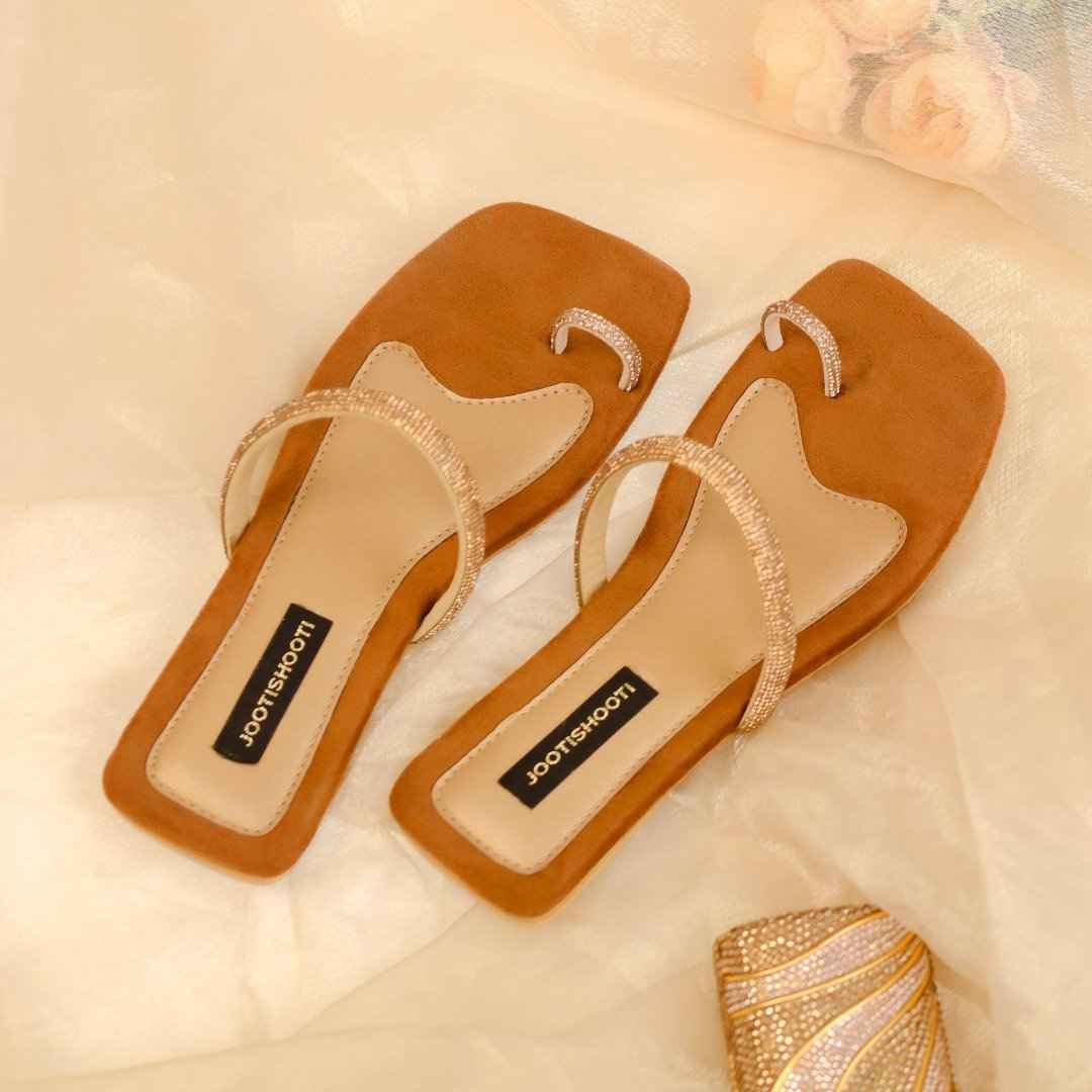 Dusky Diamanté Slides - Jooti Shooti