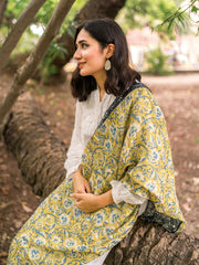 Orchid Floral Stole (Black and Green)