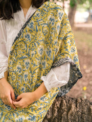 Orchid Floral Stole (Black and Green)