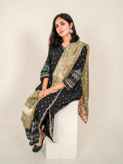 Orchid Floral Stole (Olive D.S)