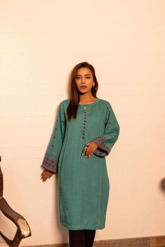 Sea Green Embroidered Kurta (10)