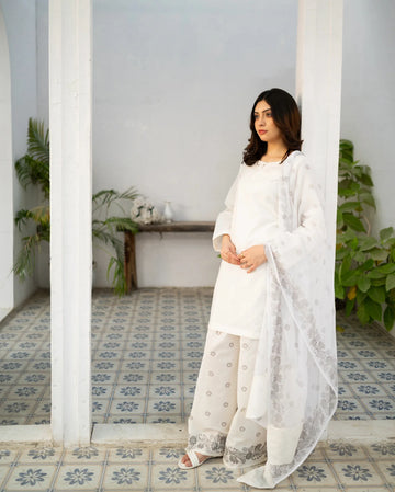 White Kurta Set