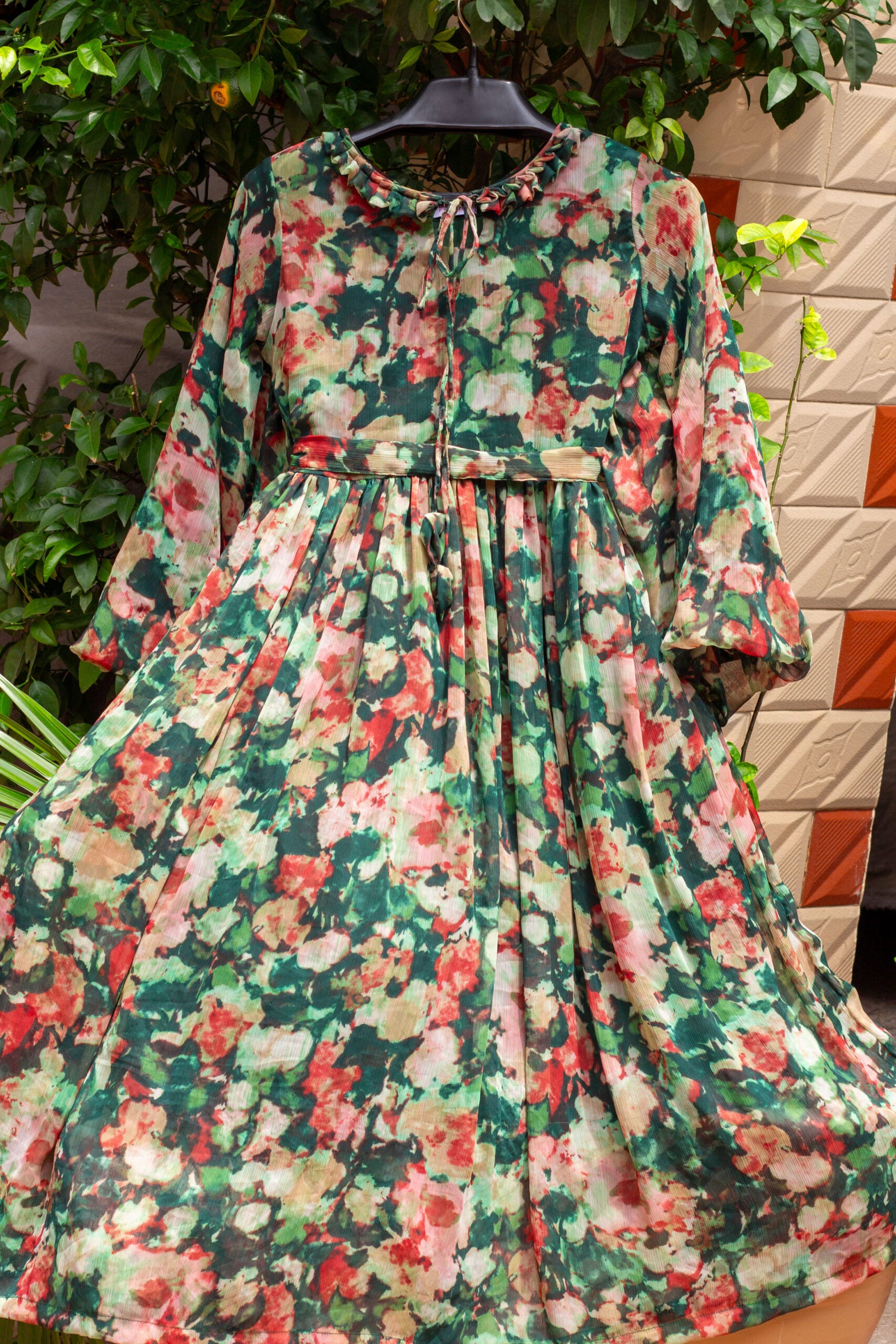 1 Piece Printed Chiffon Frock [PRET]