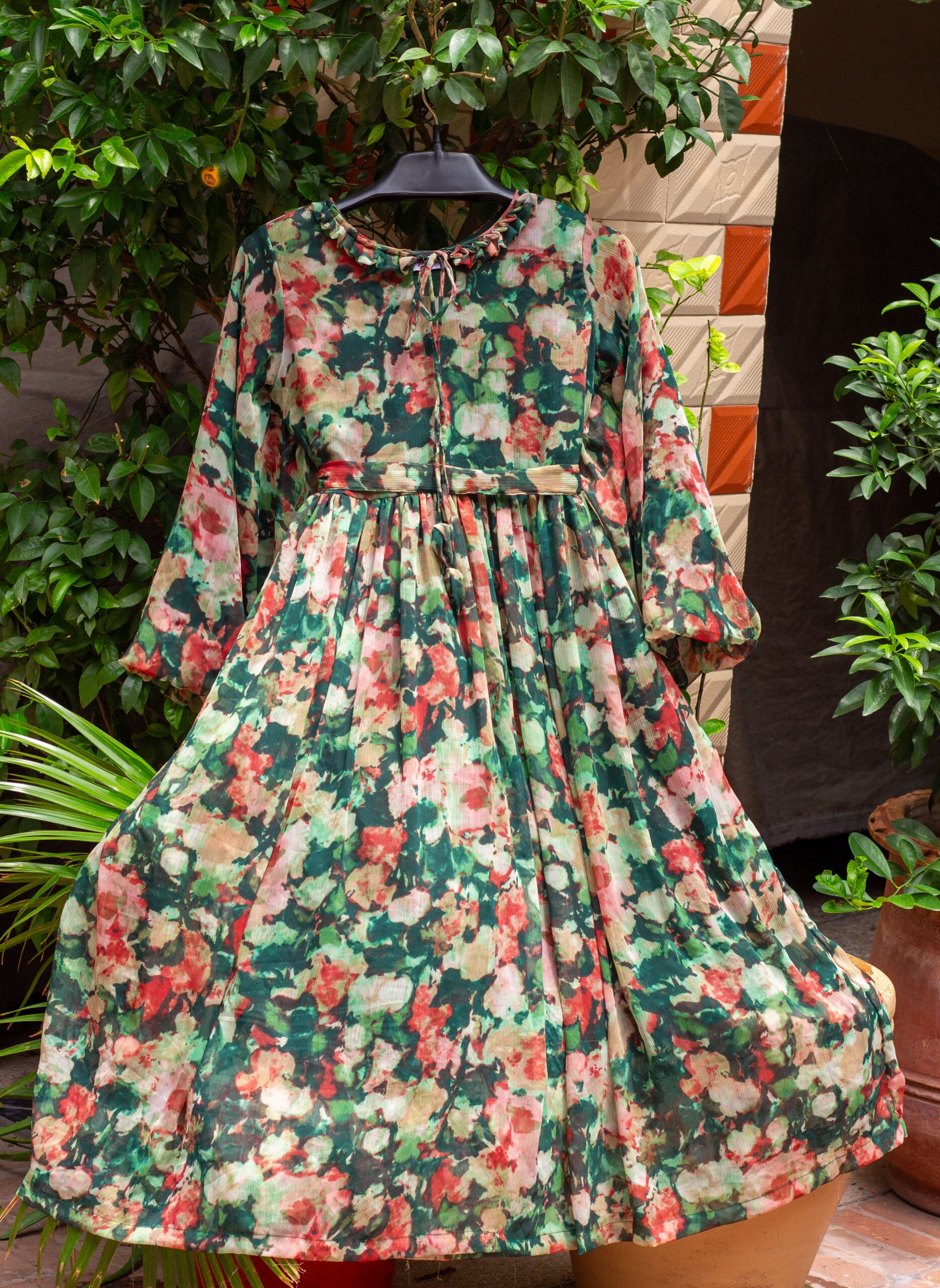 1 Piece Printed Chiffon Frock [PRET]