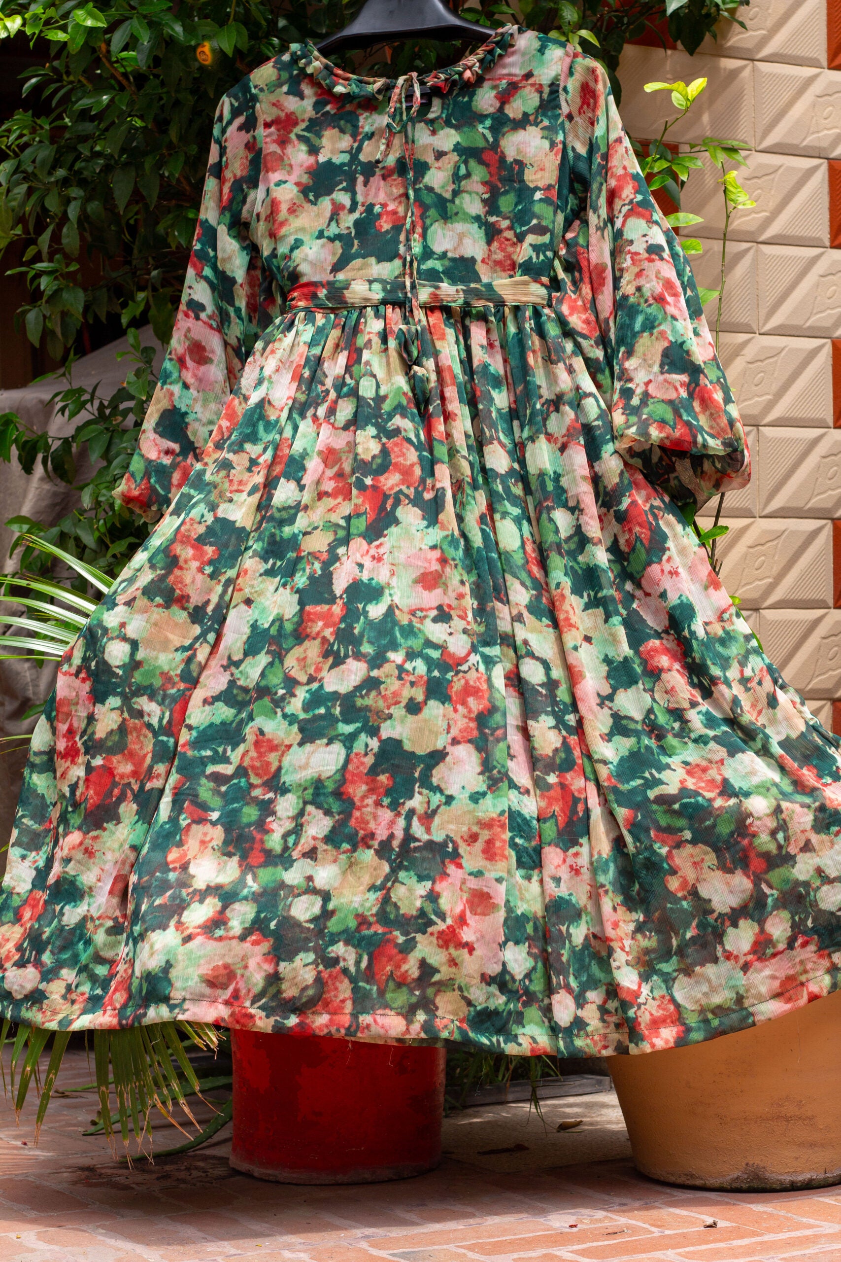 1 Piece Printed Chiffon Frock [PRET]