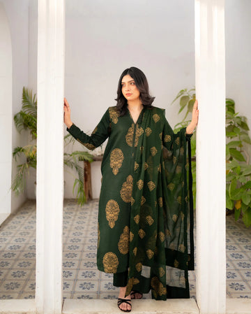 Bottle Green Kurta Set
