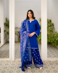 Royal Blue Farshi Shalwar Suit