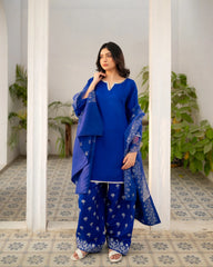 Royal Blue Farshi Shalwar Suit
