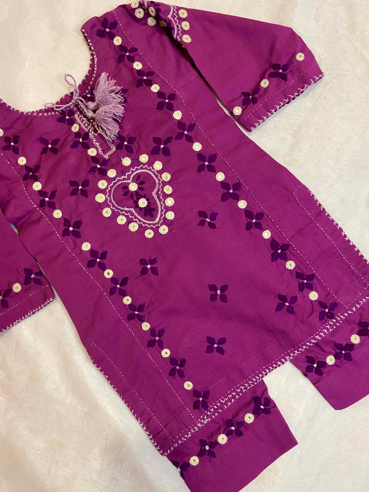 Purplish- handwork and mirrorwork