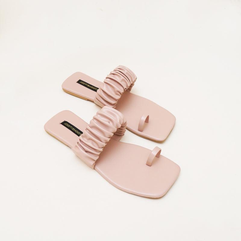 Aloha Ruffle Slides (Nude)