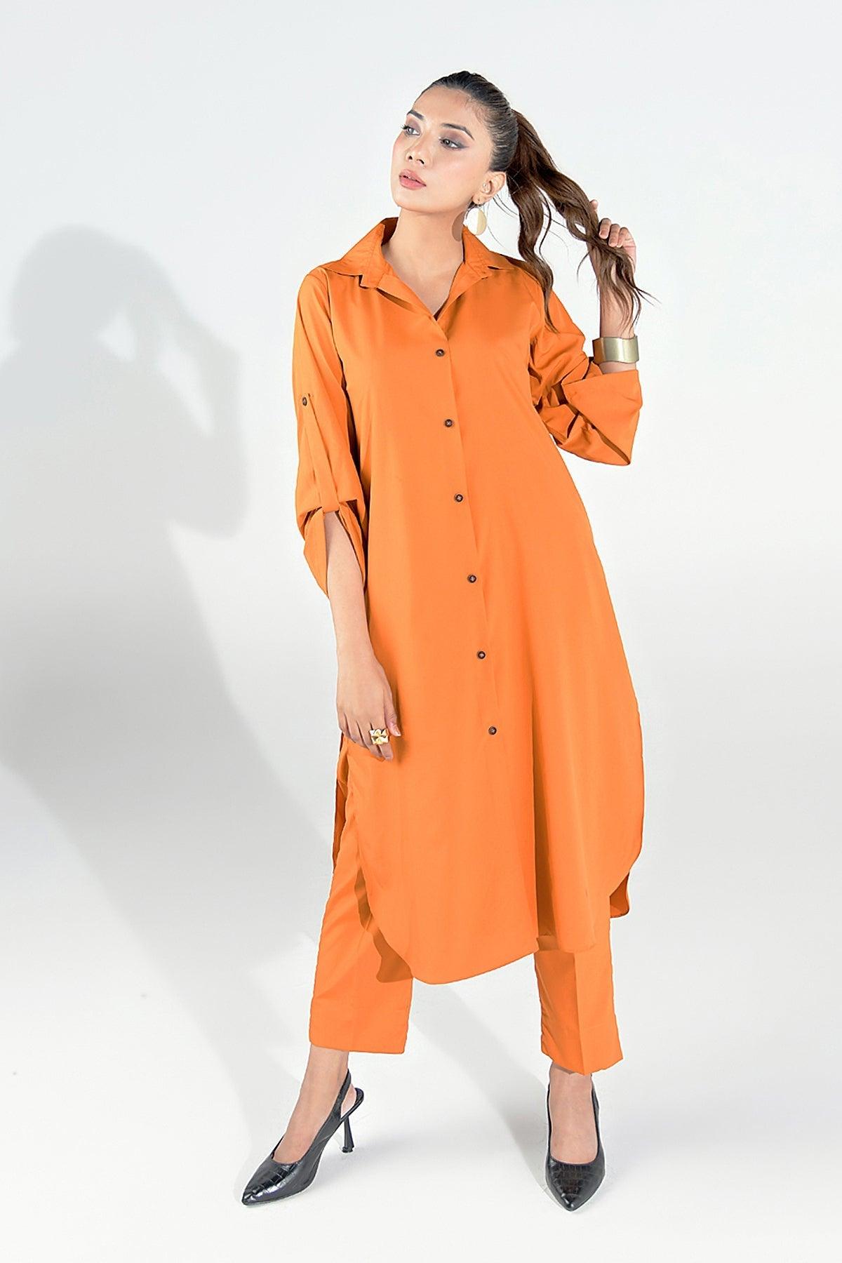 Mustard Buttoned Dress - Peach Republic