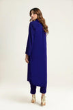 Navy Blue Collar Grip Dress - Peach Republic