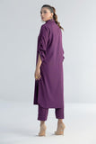 Purple Grip Button Down Dress - Peach Republic